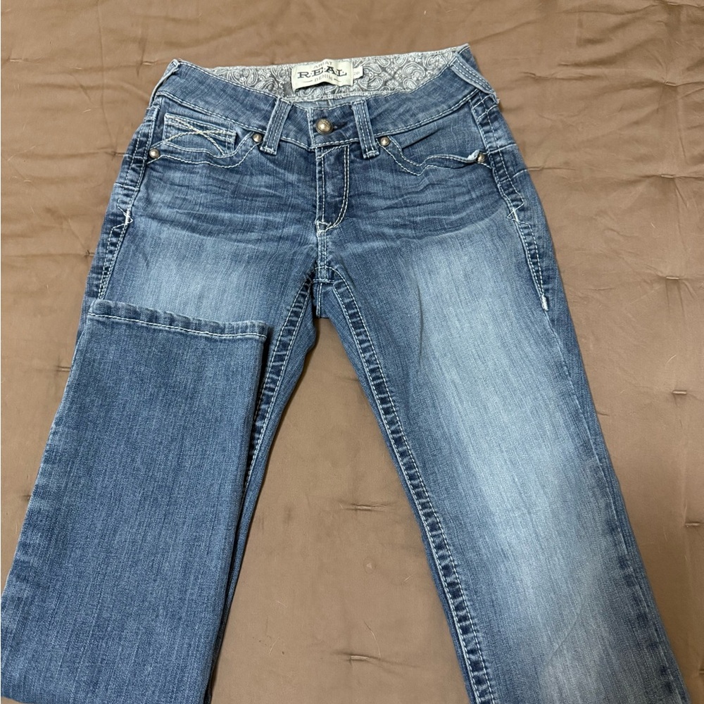 Ariat Blue Boot Cut Jeans with Vintage Wash